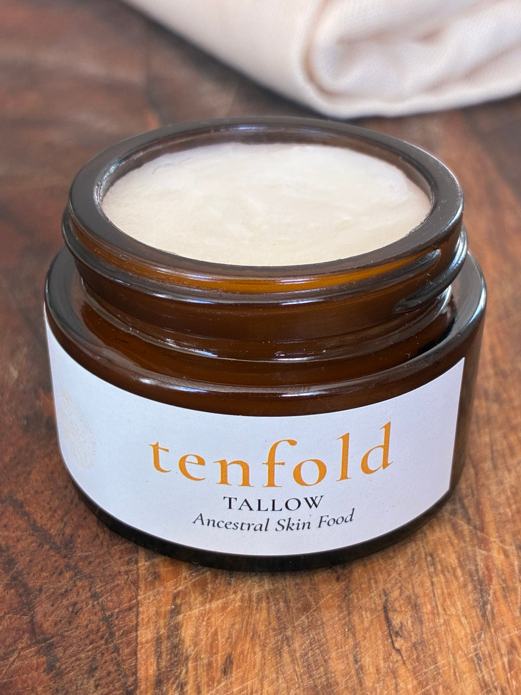 Tenfold Lavender Whipped Face Creme 1 oz amber jar open