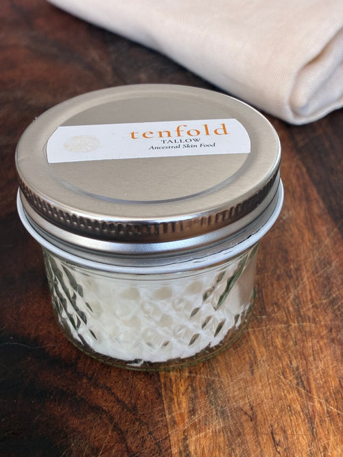 Tenfold Lavender Whipped Face Creme 3 oz mason jar closed